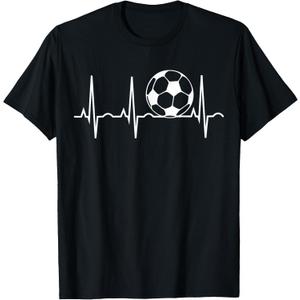 Soccer Heartbeat - Soccer Ball Heartbeat T-Shirt (Black, M)