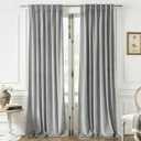 Velvet Curtains 90 inches 2 Panels, Silver Grey Light Blocking Curtains for Bedroom Living Room Thermal Insulated Luxury Super Soft Window Drapes,Back Tab & Rod Pocket,W52 x L90 inches