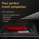 Windproof Compact Umbrella for Rain - 42 Travel Umbrella, Portable, Strong, Collapsible to 11, Automatic Open Close Button, Vented Double Canopy with Fiberglass/Steel Frame, Wind Resistance to 55MPH