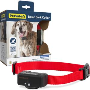 PetSafe Basic Bark Control Collar for Dogs 8 lb. and Up, Anti-Bark Training Device, Breeds, Waterproof, Static Correction, Canine - Automatic Dog Training Collar to Decrease Barking