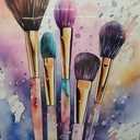Framed Teen Girls Bedroom Wall Art Set of 3, Colorful Fashion Makeup Brush Perfume Pictures Wall Decor Paintings, Watercolor Drink Prints Aesthetic Home Decor for Living Room Bathroom Dorm 16x24 inch, 24L" x 16W"
