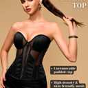 ChiaoLezhee Women's Classic & Elegant Satin Corsets, Adjustable Lace-Up Fit Sizes 00-18, Underwire Padded Boned Corset Top (Black, M)
