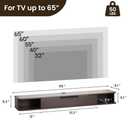 Mordchil HF Floating TV Stand, 55" Wall Mounted TV Cabinet, Wood Media Console for TVs up to 65", Entertainment Center with Storage for Living Room, Under TVs Shelf for DVD Player, Coffee