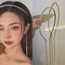 Sparkly Hair Chain Headband with Crystal Tassel, Rhinestone Headpiece, and Faux Earrings - Bling Hair Accessories for Wedding Bridal Girls