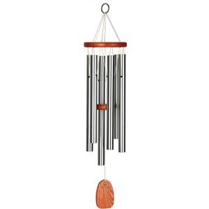 Woodstock Wind Chimes Original Amazing Grace Chime, Memorial Chimes for Outside, Outdoor Decor for Patio, Porch, Garden, Sympathy Chime, Silver, 24"
