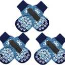 EXPAWLORER Anti-Slip Dog Socks-Double Sides Grips Traction Control on Hardwood Floor,Dog Shoes for Hot/Cold Pavement,Best Paw Protector,Prevents Licking, Small (6 Count), Blue)