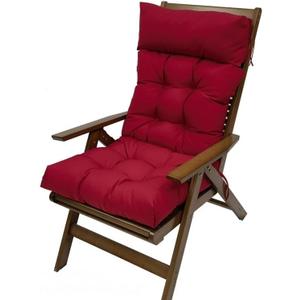 Indoor/Outdoor High Back Patio Seat Cushions,Waterproof Garden Cushion Set for Rocking Chair, Lounge Cushion Anti-Slip Thickened High Back Patio Seat Pads (Wine Red)