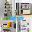 Multifunctional Magnetic Shelf for Washing Machine, Refrigerator, Microwave, and Any Metal Surface, Powerful Magnetic Shelves Include Unique Hollow Design Metal Organizers 6 pcs - Black