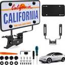 Front License Plate Holder Compatible with 2026 Tesla New Model Y Juniper with Silicone Plate Frame Anti-Theft Aluminum License Plate Mount Fit for Model Y Juniper - No Drill No Adhesive