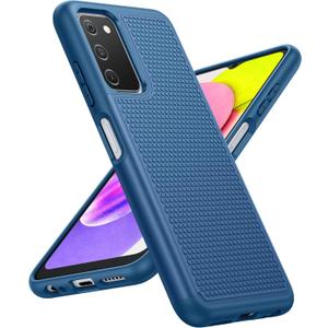 BNIUT for Samsung Galaxy A03s Case: Dual Layer Shockproof Protective Heavy Duty Cell Phone Cover Rugged with Non Slip Textured Back - Military Protection Bumper Tough - 6.5inch (Blue Navy)