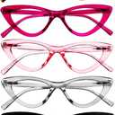 Yogo Vision Reading Glasses Readers for Women Cateye Eyeglasses and Light Spring Hinge Frame