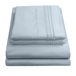 Queen Size Pillow Sheets - Breathable Luxury Sheets - Misty Blue