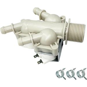 Upgraded 5221ER1003S Washer Cold Water Inlet Value & 3 pcs Washer Hose Clamp Compatible with Washer Part Numbers 4869496 AP6798394 PS12587936 EAP12587936