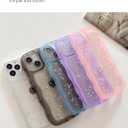 IAIYOXI Case for iPhone 17 Air - Curly Wave Edge Design, Bling Glitter Star Shiny Case, Cute Pink Clear Full Protection Soft TPU Shockproof Cover for Women and Girls (iPhone 17 Air, Clear)