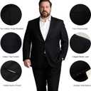 GATMSTZ Mens Suits Big and Tall 2 Pieces Blazer Pants Set Classic Fit (Black, L)