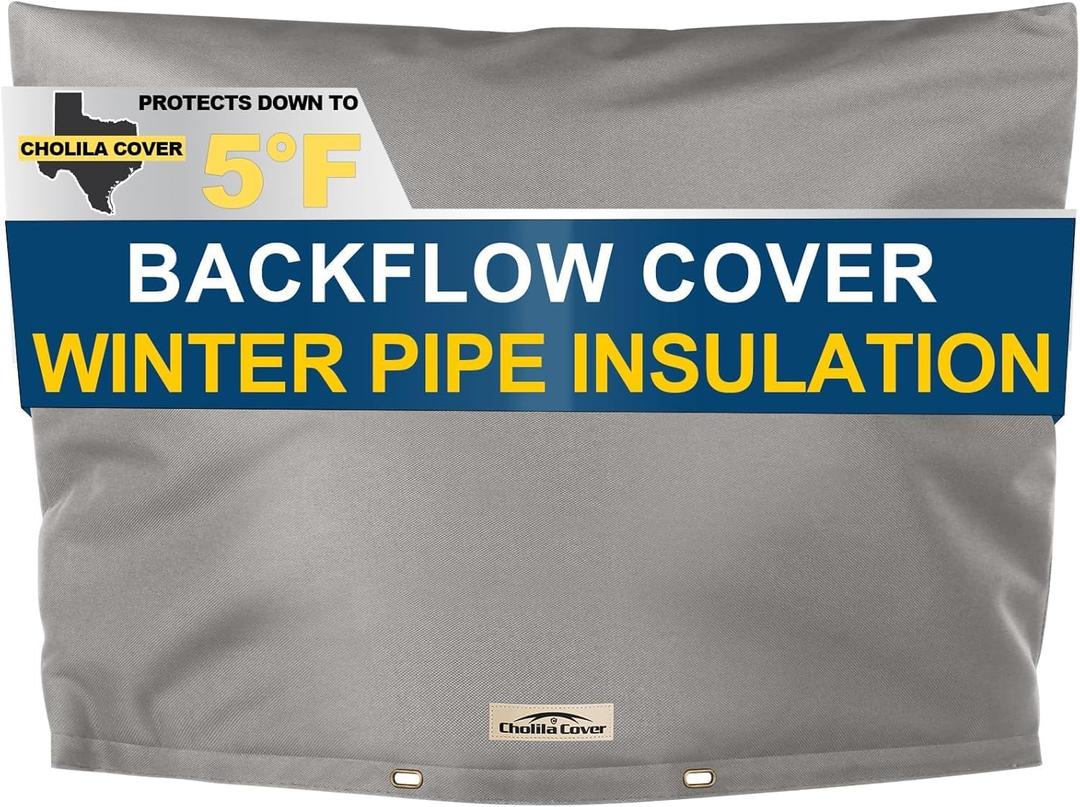Backflow Preventer Cover Insulated (5F) - 36" W x 24" H Backflow Cover for Winter Pipe Freeze Protection - Sprinkler Covers for Outside, Double Wall Insulation Cover Grey (Gray)