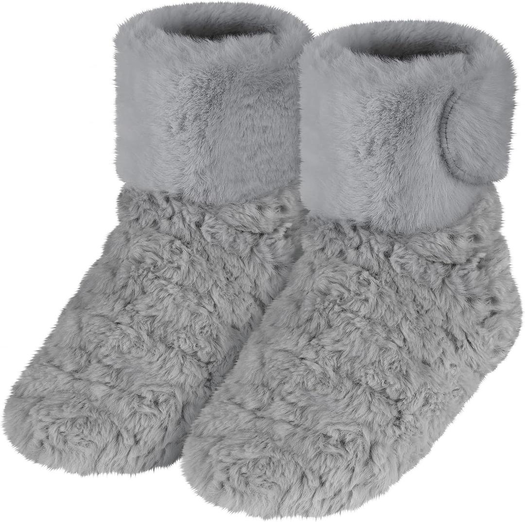 Microwavable Feet Booties for Discomfort Reduction, Heating Foot Warmer for Reduce Aching, Microwave Heating Pad for Foot, Microwavable Feet Warmers for Cold Winter, Microwave Boots for Elderly, L