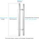 TOGU 800mm / 32 inches Offset Push Pull Door Handle, 304 Stainless Steel Round Bar/Ladder Style/Double-Sided Door Pull, Brushed Stainless Steel Finish