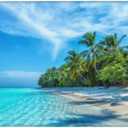 Large Mouse Pad Extended Gaming Mouse Pad 12''X31.5'' Maldives Islands Ocean Tropical Computer Desk Mat Long Keyboard Pad with Stitched Edges