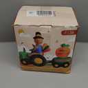 DomKom 6FT Thanksgiving Inflatables Tractor, Fall Blow up Turkey Drive Tractor with Colorful Tail and Pumpkin Happy Thanksgiving Sign, Decorations Outdoor Built-in LED Lights Yard Autumn Harvest