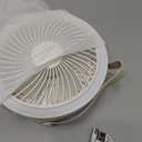 Gaiatop Foldable Small Desk Fan with LED Night Light, 6.8in Wireless 6000mAh Battery Powered Portable Fan USB Rechargeable, Bedroom Office Dorm Camping Travel Cruise Essentials, Gifts for Women Men (White)