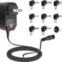 Multi-Voltage AC DC Power Adapter 12W 3V 4.5V 5V 6V 7.5V 9V 12V 1000mA 1A Universal Switching Power Supply Charger with 8 Plugs for Speaker Router Baby Monitor CCTV Camera