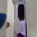 Go Brush Pro Portable Hair Straightener Brush, Cordless Negative Ion Hair Straightener Comb, 4 Temps Fast Heating, MCH Ceramic Coating, Multi-Functional Brush for All Hair Types (Purple)