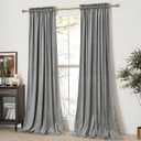NICETOWN Super Soft Velvet Curtains 84 inches, Sound Reducing Cold Heat Insulated Heavy Matt Room Darkening Panels for Living Room (Light Grey, 2 Panels)