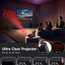 Netzu Projection Clock for Bedroom Ceiling, Alarm Clocks with 180 Rotatable Projector, Date Temperature and Weekday, Manual DST, 5 Brightness, 10 Ringtones, 4 Volumes and Snooze (Black)