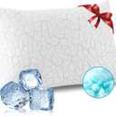 Cooling Pillows for Sleeping 1 Pack, Queen Size Adjustable Shredded Memory Foam Pillows, Firm Bed Pillows for Side, Back, Stomach, Hot Sleepers, Cold Pillow with Removable Washable Cover