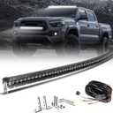 CO LIGHT 50 inch Curved Single Row LED Light Bar | 6D Projector Lens | Spot & Flood Combo Beam | Slim Driving Light | IP68 Waterproof with Wiring Harness | Ideal for Off-Road, Trucks, ATV, UTV, Marine