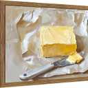 Framed Kitchen Wall Art, Vintage Butter Food Canvas Wall Decor Painting, Rustic Farmhouse Still Life Artwork Prints Pictures for Kitchen Dining Room Decorations 16x24 Inch