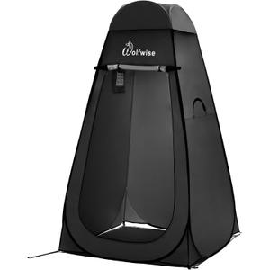 WolfWise Pop Up Privacy Shower Tent Portable Outdoor Sun Shelter Camp Toilet Changing Dressing Room (47.24"L x 47.24"W x 82.68"H, Black)