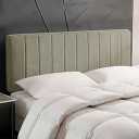 Upholstered King Headboard - Easy Assemble Channel Stitched Headboard King Size Bed - Wall Mounted Headboards with 3D Soundproof Wall Panels Peel & Stick Floating Headboards, Olive Green