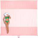WEKAPO Beach Blanket Sandproof Waterproof, Extra Large Beach Mat, Oversized & Compact Sand Free Mat Quick Drying, Lightweight & Durable with Stakes & Corner Pockets (7x7 FT (13 person), Pink)