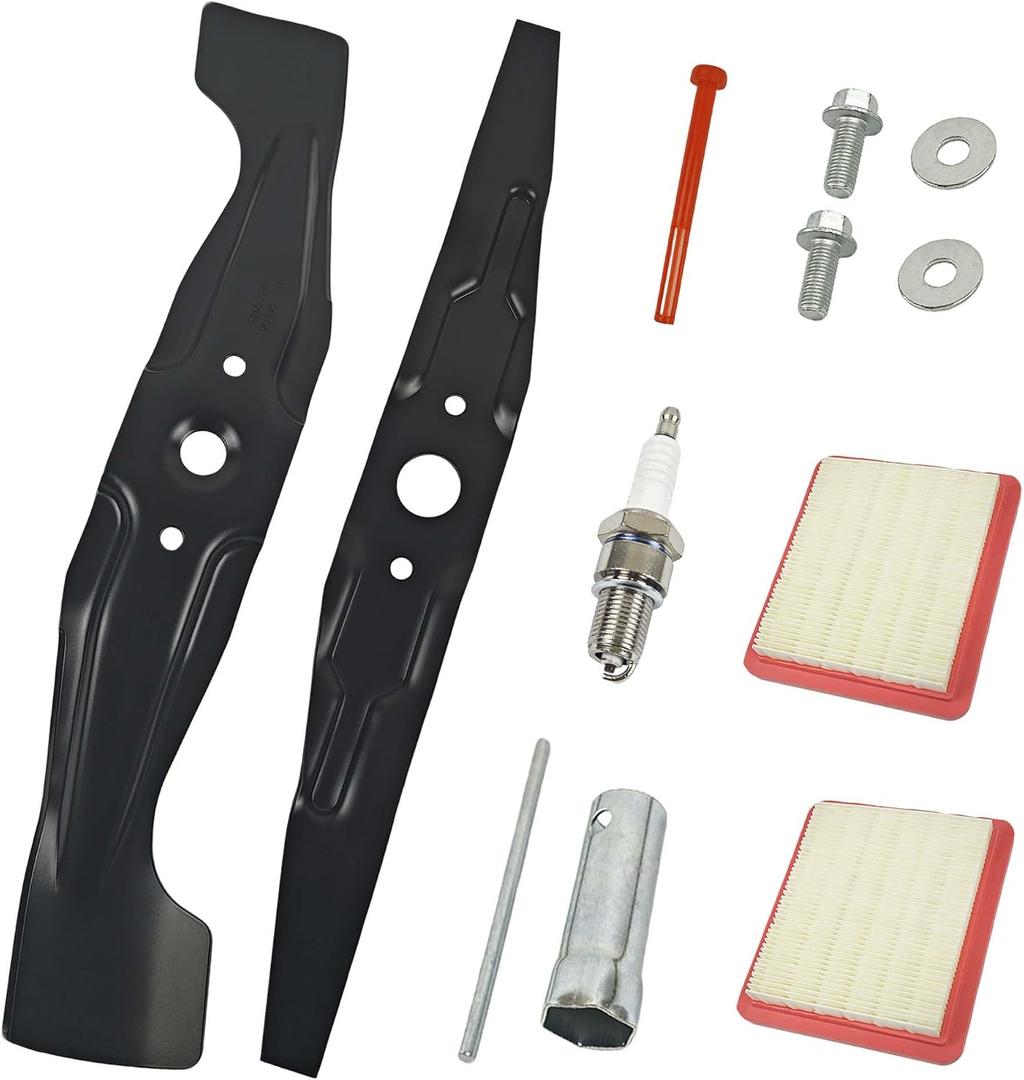 72531-VH7-000 & 72511-VL0-S00 Mulching Blades Kit Compatible with Honda HRR216 HRX217 HRN216, Complete Maintenance Kit with Air Filter Spark Plug Oil Filter Tool