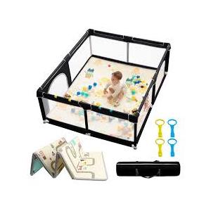 Mloong Large Baby Playpen for Toddler - 6959in Babies Play Pen Playard Active Center Black