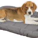KHONSU PET Durable Dog Bed Tough and Tear Proof Dog Crate Bed with Heavy-Duty PVC-Backed Cover for Waterproof Outdoor Use Wipe Clean for Dogs up to 35 lbs (M(30"x21"x3"), Gray)