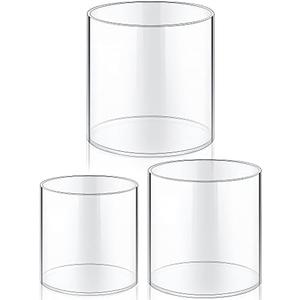 meekoo 3 Pieces Flower Acrylic Vase Cylinders Round Decorative Clear Vase Break Resistant Acrylic Flower Cylinder for Centerpieces Floral Home Wedding Table Decoration (6/5/4 in)