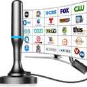 TV Antenna Indoor with Signal Amplifier, Digital Antenna for Smart TV, Tv Antenna for Local Channels, Long Range 4K 1080P Channels HDTV Atenna with Magnetic Base, Inside Antenna for TVs Without Cable (Blue)