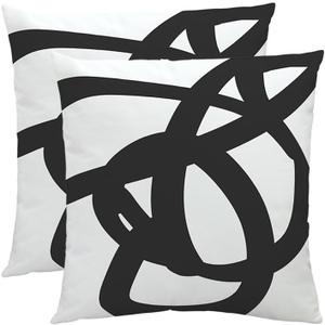 Double Sided Design Black and White Throw Pillow Covers - Modern Throw Pillow Cases for Home Decor, 18x18 Inches Set of 2 Boho Design Cushion Cover,Bedroom Bed Outdoor Couch Sofa Double Sided Design Black and White Throw Pillow Covers - Modern Throw Pillow Cases for Home Decor, 18x18 Inches Set of 2 Boho Design Cushion Cover,Bedroom Bed Outdoor Couch Sofa