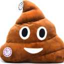 YINGGG 32cm Poop Plush Pillow Round Triangle Emotion Cushion Cute Decorative Stuffed Toy Brown Present for Kids and Friends