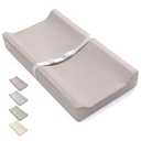 Blissful Diary Vegan Leather Baby Changing Pad with Waterproof & Wipe-Clean PU Cover, Standard Size Cozy Diaper Changing Pad for Dresser and Table, Taupe