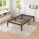 NEW JETO Metal Bed Frame,Twin Size Bed Frame with Storage Space,Heavy Duty Sturdy Mattress Foundation,Easy Assembly,No Box Spring Needed, Black,18 Inch,Twin