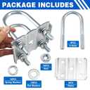2Sets Trailer U Bolt Kits for 3500 lbs 2-3/8" Round Axle, 6-1/4" Long, 1/2 Diameter, Trailer Axle U-Bolt Leaf Spring U Bolts Kit for 3,500lbs