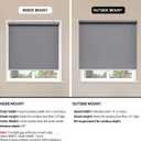 Sunoff Blackout Roller Shades Blinds Cordless for Windows Pull Down Room Darkening Door Blinds with Thermal Insulated Easy to Install for Living Room,Bedroom,Home,Office Bathroom Grey 31" W x 72" H