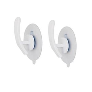 Cciphy Adjustable Self Adhesive Curtain Tieback, Non-Trace Stick Metal Wall Hook Storage Holder, Cute Window Curtain Hook, No Drill Tieback Buckle Curtain Holdbacks for Home Decor, 2 Pack (White)