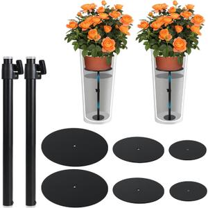 Adjustable Plant Risers for Inside Pots, 17-31" Rise Planter Insert Filler for Large Pots, Plant Lift Inserts Pot Risers for Indoor Outdoor Tall Taper Planter Container (6" 8" 10" Base Top, Set of 2)