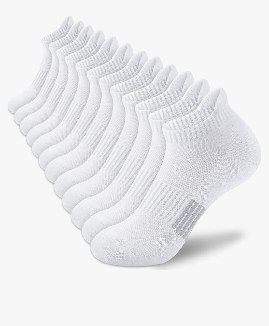 Amutost Ankle Socks Womens Athletic Running Comfort Cushioned  6Pairs, 8-10 Size