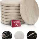 Gusto Nostro Neutral Travertine Coasters  Absorbent Stone Coasters Set of 8  Highend, Natural Limestone Coaster for Drinks  AntiSlip Felt Backing Travertine Coaster for Countertop, Coffee Table